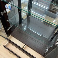 【レガストック川崎本店】飾り棚 ガラスケース アンティーク ダークブラウンの画像