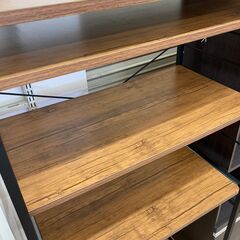 ★ジモティ割引あり★【リユースのサカイ野々市店】キッチンラック 木目調/黒　(幅)80×(奥行き)46×(高さ)170cm ※クリーニング済みの画像