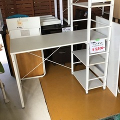 右棚付ワークデスク　机　テーブル　中古品の画像
