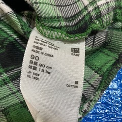 【ユニクロ】フランネルチェックシャツ【90】の画像