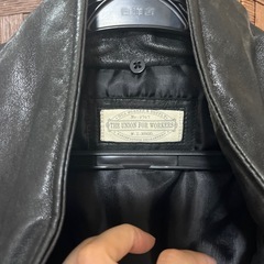 ブラックレザージャケット THE UNION FOR WORKERSの画像