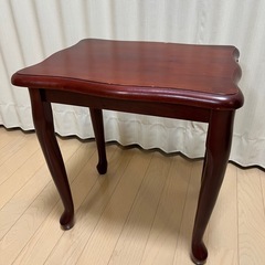 ヴィンテージ　アンティーク　サイドテーブル　木製　猫足　花台　電話台の画像