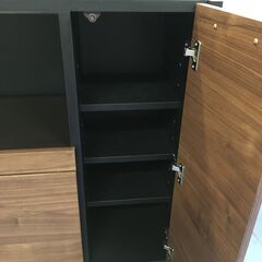 ★リユースのサカイ横浜南店★YM1427  レンジ台 ブラック/ブラウン W89×D42×H91 クリーニング済みの画像