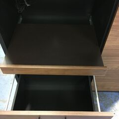 ★リユースのサカイ横浜南店★YM1427  レンジ台 ブラック/ブラウン W89×D42×H91 クリーニング済みの画像