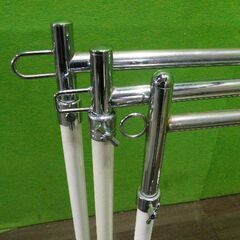 W90cmタイプ 業務用ハンガーラック バラ物３台セット キャスター付き■シングルハンガー■E-491の画像