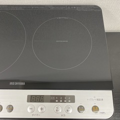 【ご来店限定】＊ アイリスオーヤマ  2口IHコンロ　2021年製＊0911-4の画像