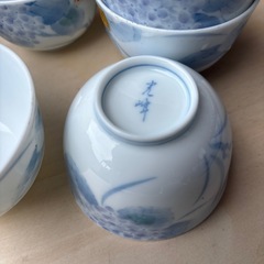 光峰 紫陽花柄 湯呑みセット１３点の画像