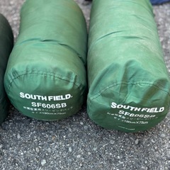SOUTH FIELD スリーピングバッグ 寝袋 3個セット グリーン系の画像