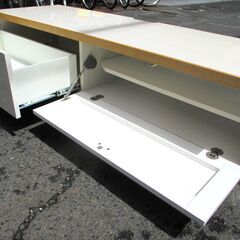 メレーナ 150L テレビボード テレビ台 TV台 引出し付 ホワイト 幅150㎝×奥行47.5㎝×高さ34.5cm 配達可の画像