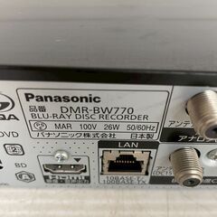 Panasonic ブルーレイディスクレコーダー DMR-BW770 動作確認済 100V レコーダー リモコン付き ブルーレイHDD Y2223の画像