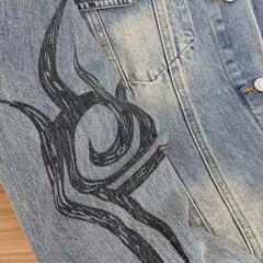 Balenciaga  FW24 サンスクリット文字トーテムプリントデニムジャケットの画像