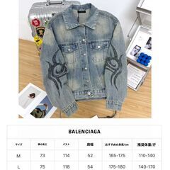Balenciaga  FW24 サンスクリット文字トーテムプリントデニムジャケットの画像