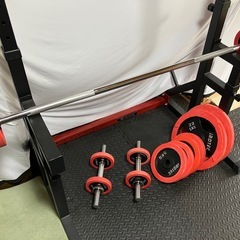 バーベルスタンド、バーベル、ダンベルセットの画像