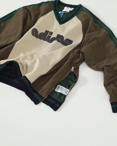 adidas×Brain Dead コラボレーション 脳死春秋モデル Vネック長袖ジャージ