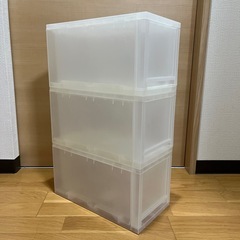 3個セット  重なる引き出しケース  DCM 深型スリム  １個売りも可能です。 の画像
