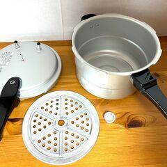 【B221】味彩工房/アルミ片手圧力鍋/AS-2/なべ/5.5L/炊く/煮る/蒸す/炒め煮/ゆでる/解凍調理/の画像