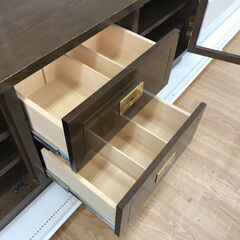 ★リユースのサカイ春日部店★KJ11723 カリモク家具 テレビボード ダークブラウン H54×W154×D43 クリーニング済みの画像