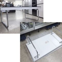 ニトリ センターテーブル ガラス 幅110cm ローテーブル ホワイト＆ブラック ☆ 札幌市 北区 屯田 の画像