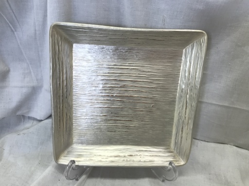 ⭐︎ドリーム2号館⭐︎◆純銅 銀仕上 四方盆/鉄邦/約186.86g ＊箱あり