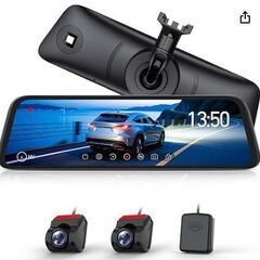 【最新】10インチ ミラー型ドライブレコーダー タッチパネル 95％の車種適合 AUTO-VOX T10の画像