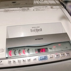 洗濯機【ジャンク】動作不安定　8kg 日立　ビートウォッシュの画像