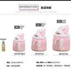 (受付中止)未使用猫／犬暖かいキャリーの画像