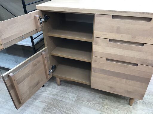 ★リユースのサカイ春日部店★KJ11725 unico キャビネット ブラウン H78×W80×D42 クリーニング済み