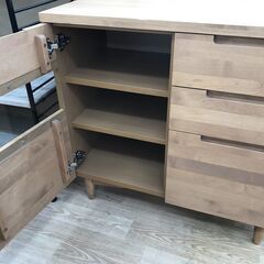 ★リユースのサカイ春日部店★KJ11725 unico キャビネット ブラウン H78×W80×D42 クリーニング済みの画像