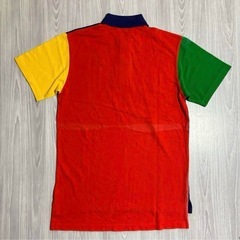 訳あり　Polo by Ralph Lauren 半袖ポロシャツ カラーブロック　マルチカラー　青の画像