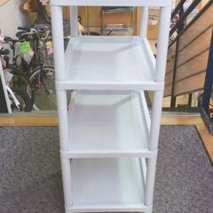 キャスター付き 4段ラック 高91.5×幅46.5㎝ 収納ラック ライトグレー 西岡店の画像