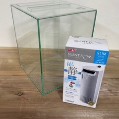 GEX 水槽セット（Silent Flow Slim ホワイト フィルター未使用）の画像