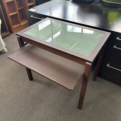 店頭引き渡し 中古 高梨産業 パソコンデスク ガラステーブル 家具の画像