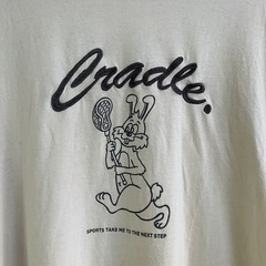 Tシャツ　パステルイエロー×グレー　うさぎの画像