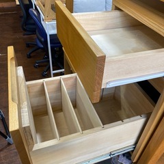 ✏️人気✏️無印良品 デスク シンプル ナチュラル ワゴン付き No.2515 NHの画像
