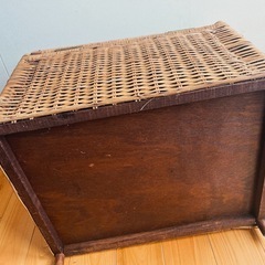 かご 竹籠 バスケット カゴ 古道具 レトロ アンティーク 籠 昭和レトロ 竹かご　ラタン　藤　ラタン　収納の画像