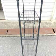 【JM758】メタルラック メッシュラック スチールラック 棚4段 ブラックの画像