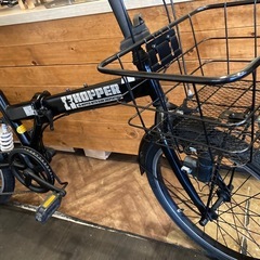 【前後タイヤ・チューブ新品！】サスペンション・ライト付き　6段変速　20インチ折りたたみ自転車　ブラックの画像