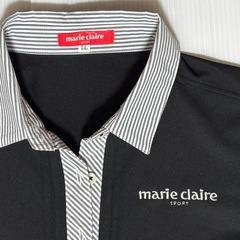 marie claire マリクレール　ゴルフ ワンピース LL 半袖　切替　黒の画像