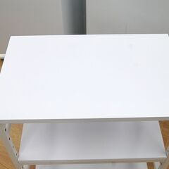 3段 ハンドル付きワゴン 幅61×奥行35×高さ70cm MWT-60 白 ラック キャスター付き 収納棚 札幌市 清田区 平岡の画像