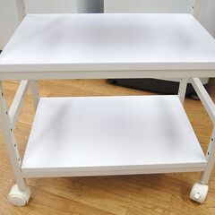 3段 ハンドル付きワゴン 幅61×奥行35×高さ70cm MWT-60 白 ラック キャスター付き 収納棚 札幌市 清田区 平岡の画像