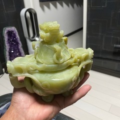 翡翠製 龍の香炉 手のひらサイズの画像
