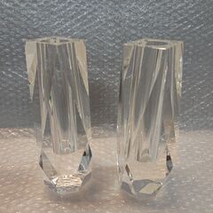 未使用品　クリスタル　花立　２個セットの画像