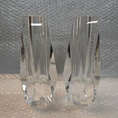未使用品　クリスタル　花立　２個セットの画像