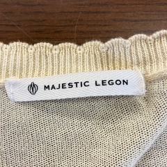 K2509-140 MAJESTIC LEGON カーディガン イエロー レディース フリーサイズ ヨレ汚れ有りの画像