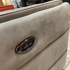 電動リクライニングカウチソファー　※座面剥がれあり。の画像