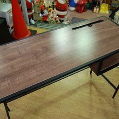 デスク 幅100.5×奥40×高75cm インダストリアル風 収納付き アイアンフレーム 机  札幌市 清田区 平岡の画像