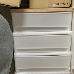 木目調天板チェスト 3段(FD-W3D ライトブラウン)の画像