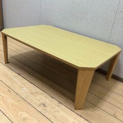 ニトリ 折りたたみ ローテーブル 木製調 ナチュラルカラー 幅90 奥行60 高さ32 コンパクト収納　【糸島市内 送料無料】250911-12の画像