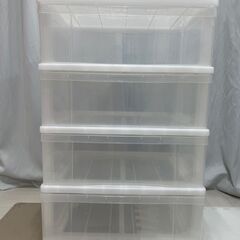 収納ケース、４段ラック（ローラー付き）の画像