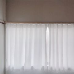 薄手カーテン ホワイト 幅150×丈100cm 2枚組の画像